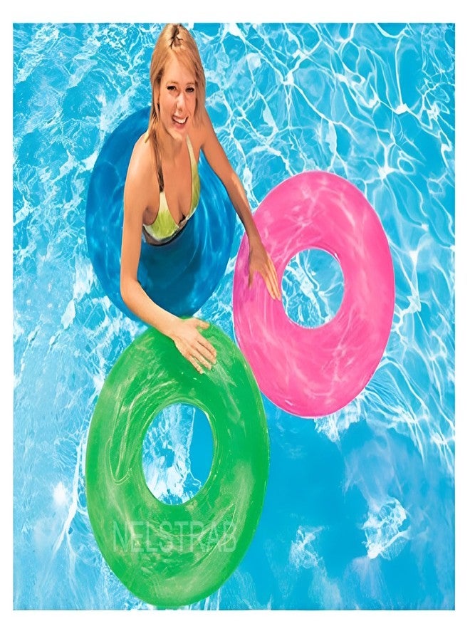 NELSTRAB Adult Swimming Ring Inflatable Pool Float Tube Water Swim Tube(8 + Years up)(Size - 30''inch)(Multi Color)(1 PIS) - Image 2